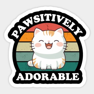 Pawsitively Adorable Cute Chibi Cat Sticker